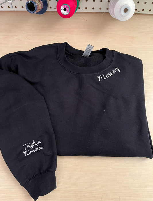 Collar Name Sweatshirt w/ Name(s) on Sleeve
