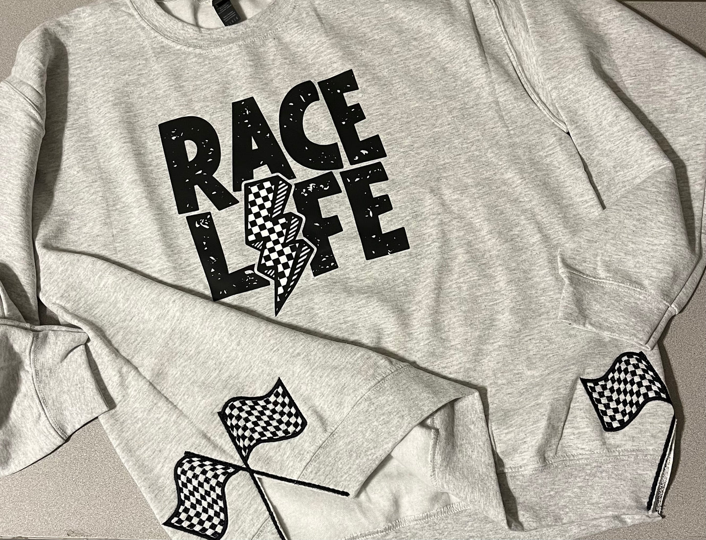 Race Life Side Flags Crewneck