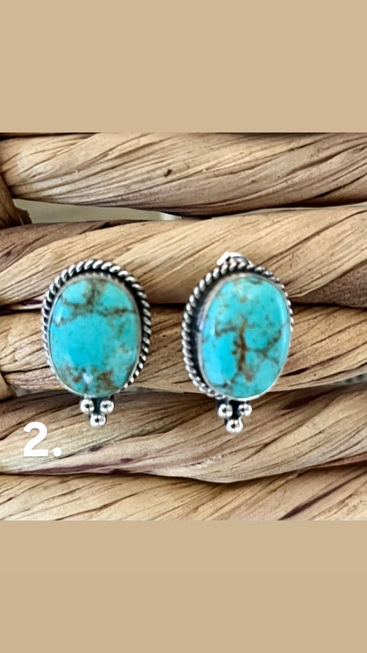 Kingman Turquoise Studs