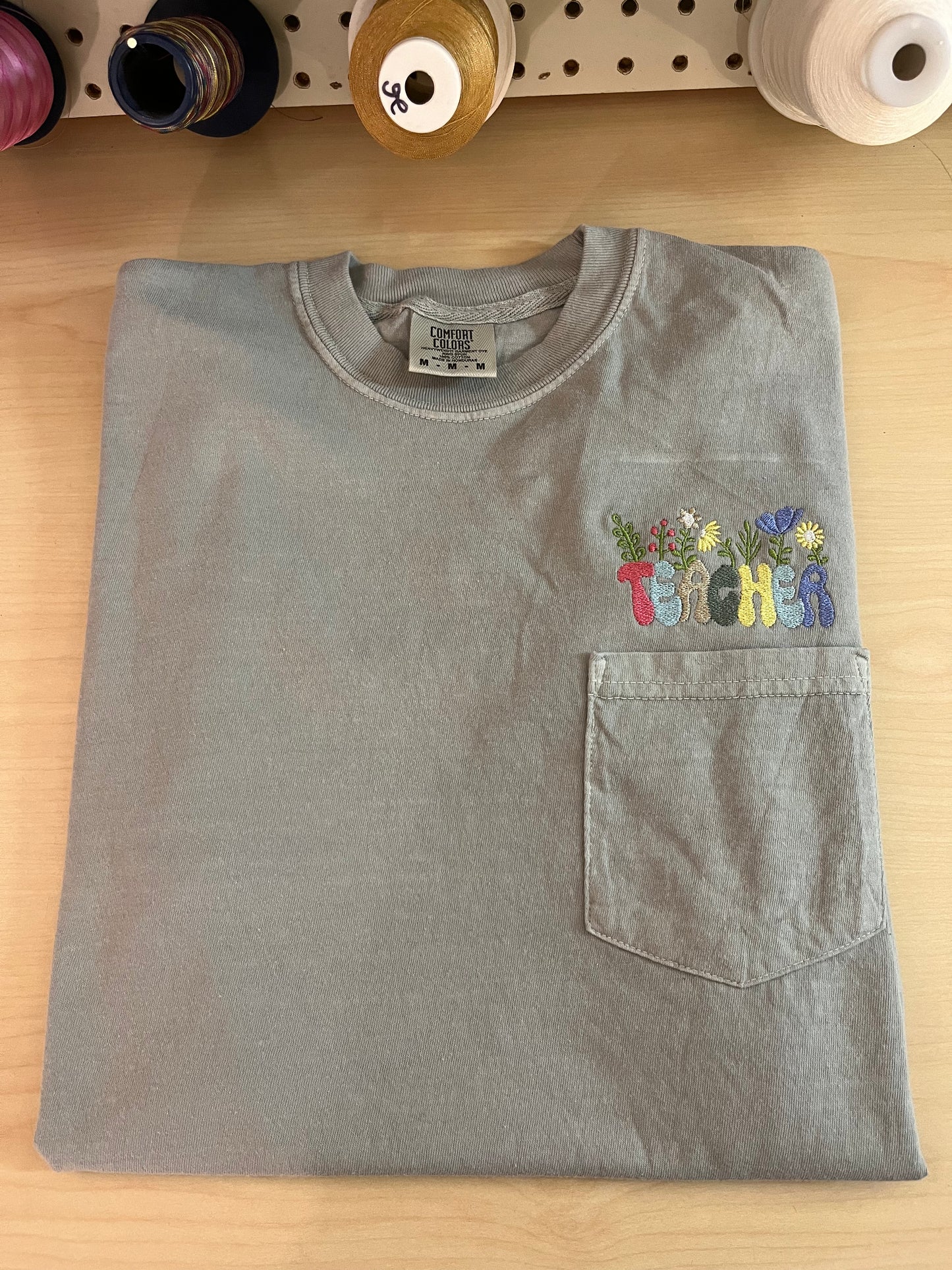 Teacher Embroidered Pocket Shirt