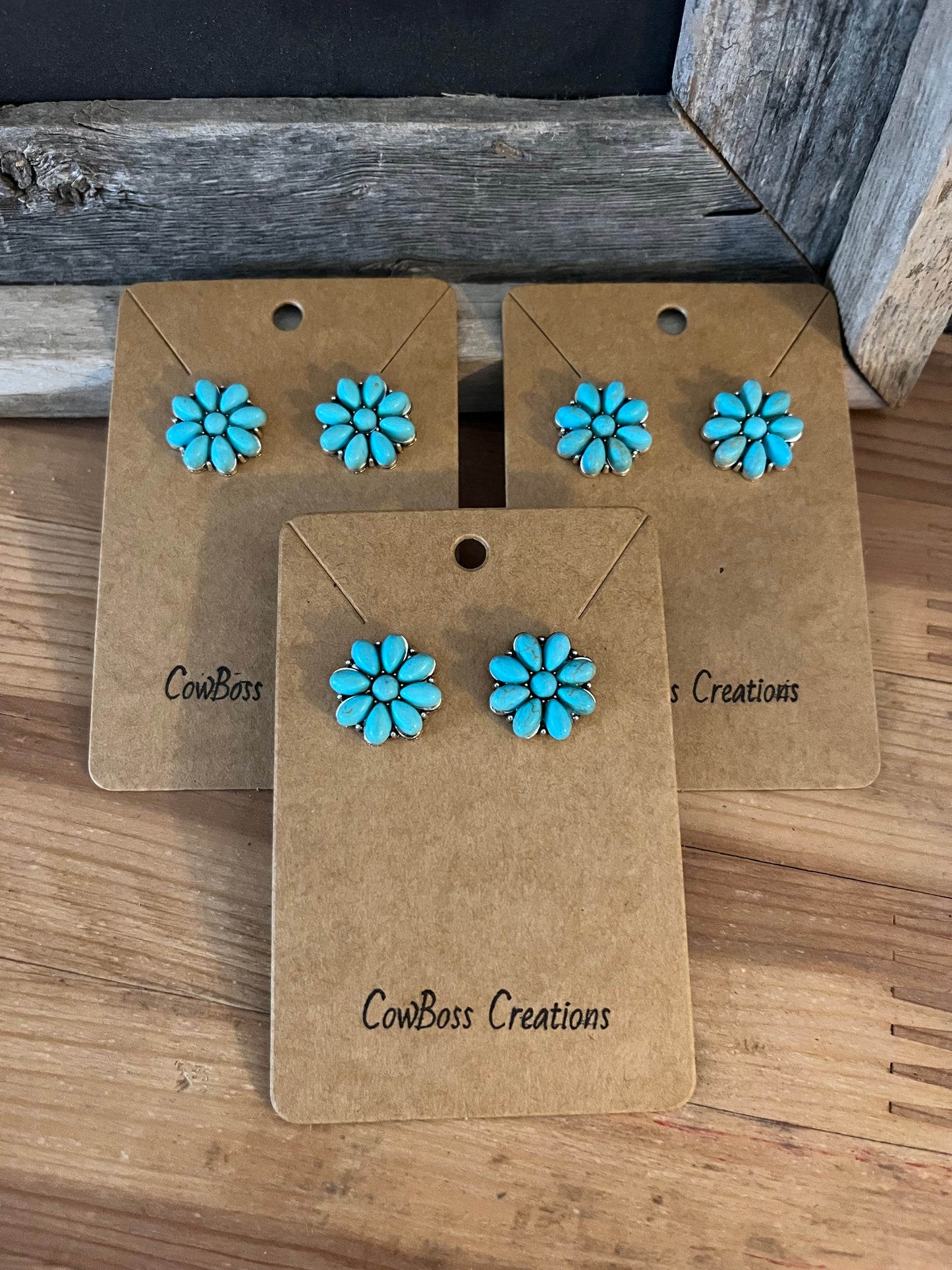 Faux Turquoise Stud Earrings