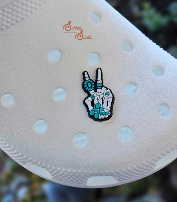 Crock Charm Skeleton Peace