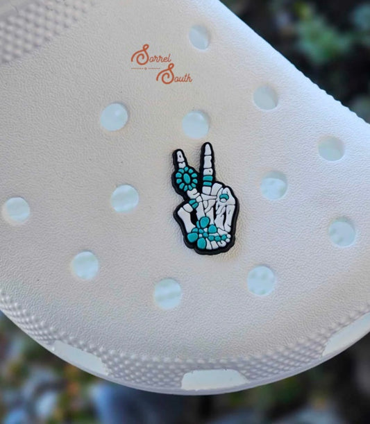 Crock Charm Skeleton Peace