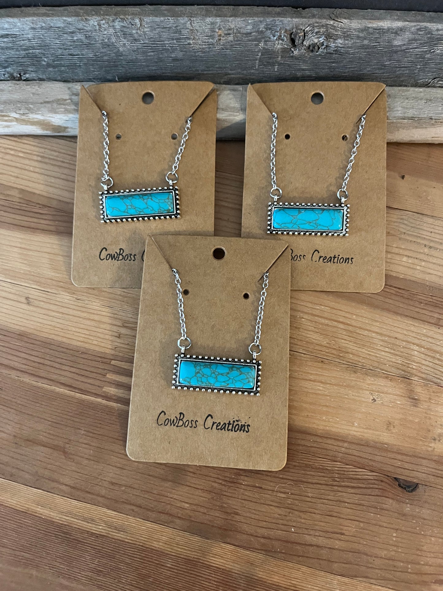 Faux Turquoise Bar Necklace