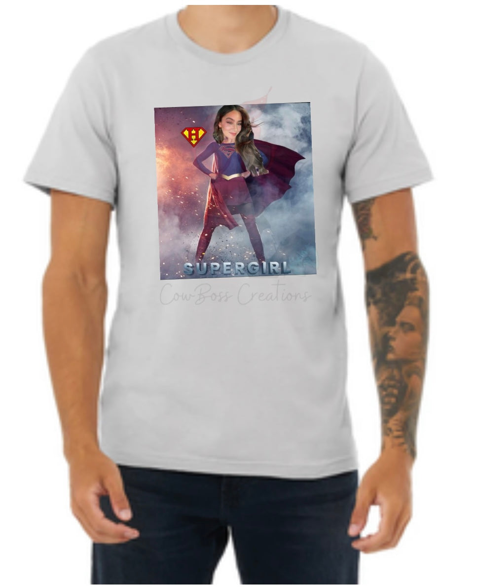 Supergirl Grey Bella Canvas Unsex