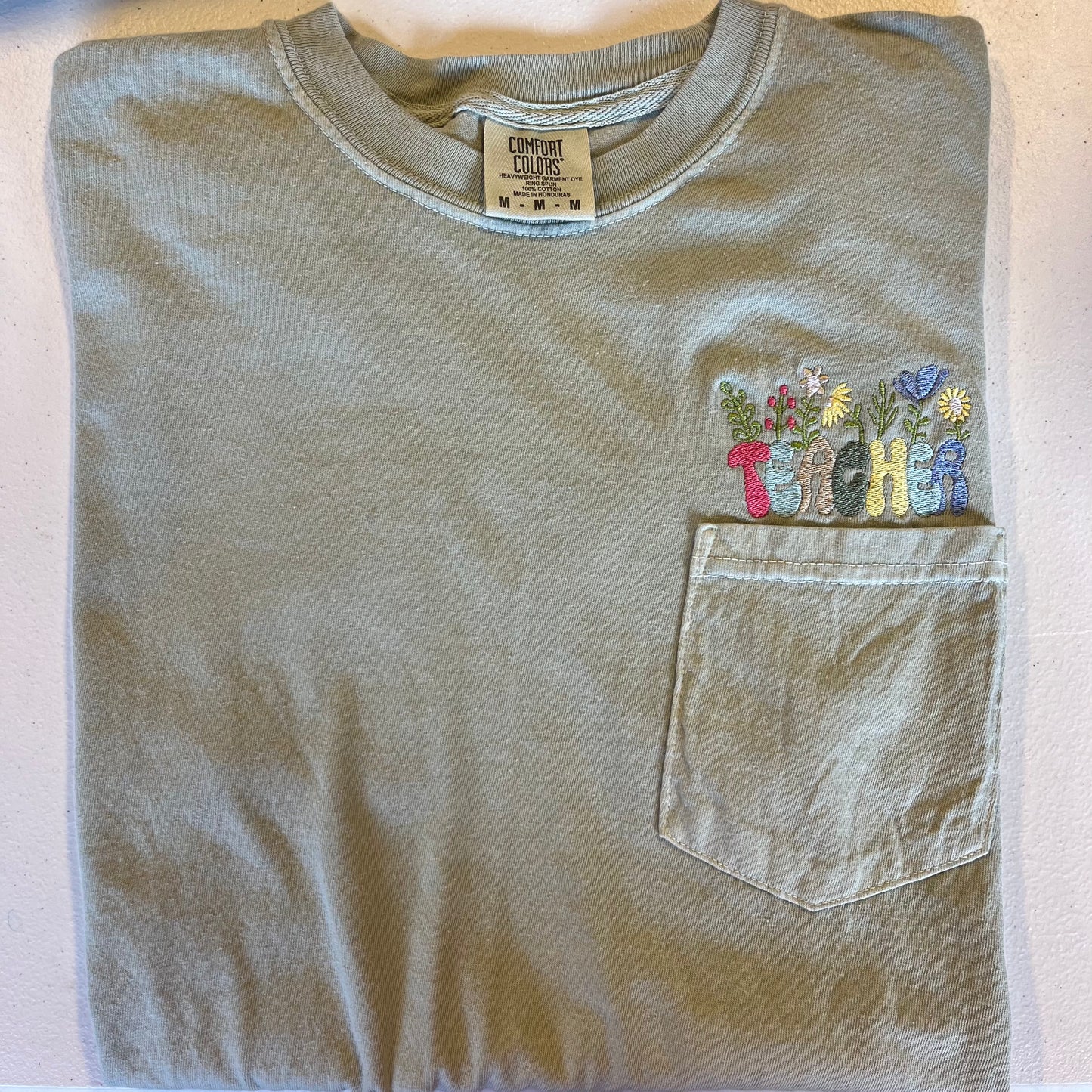 Embroidered Teach Pocket T