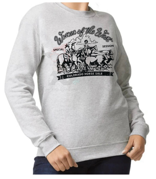 Women of the West Rough Black Crewneck Unisex