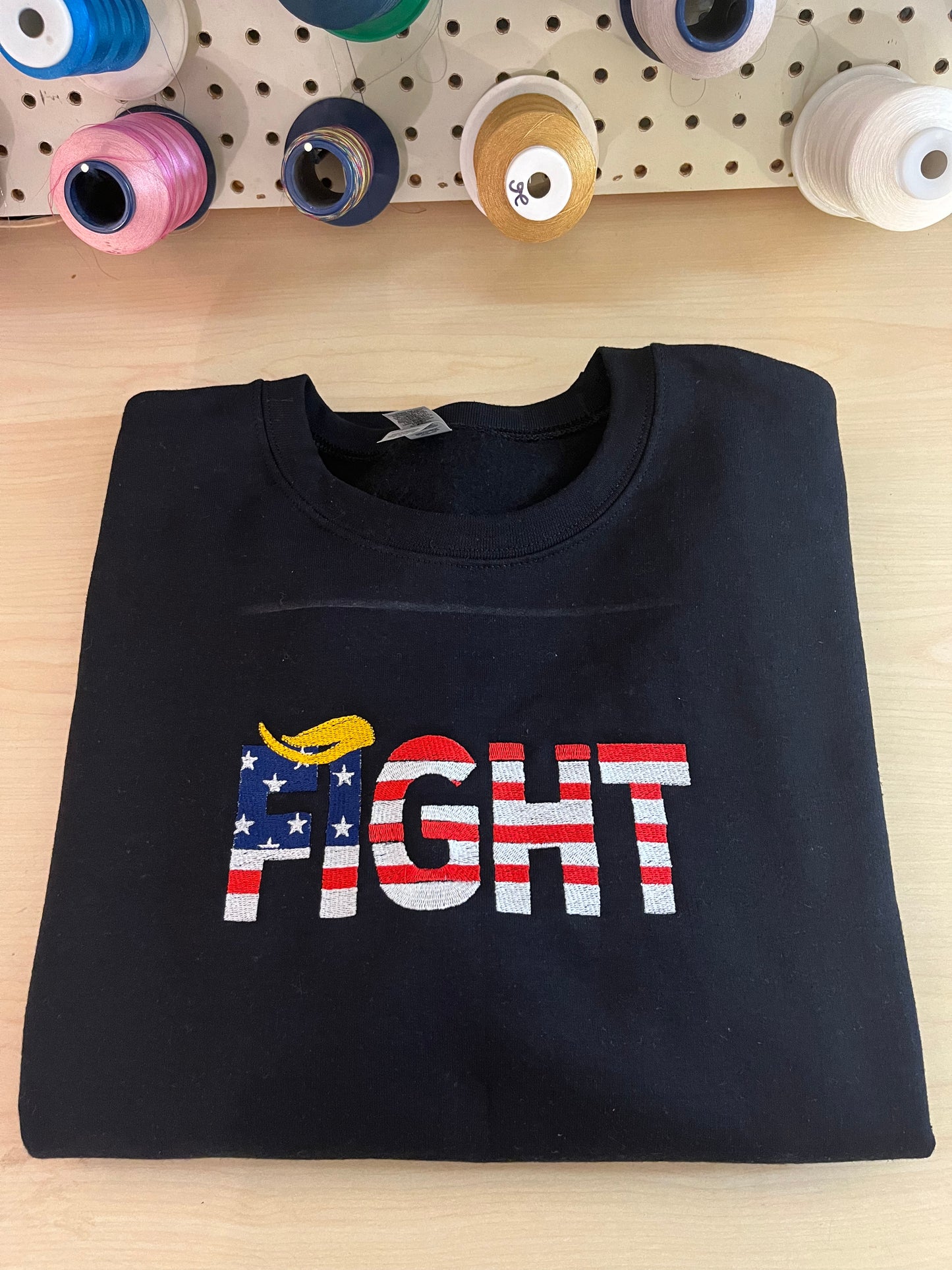 Fight Embroidered Crewneck